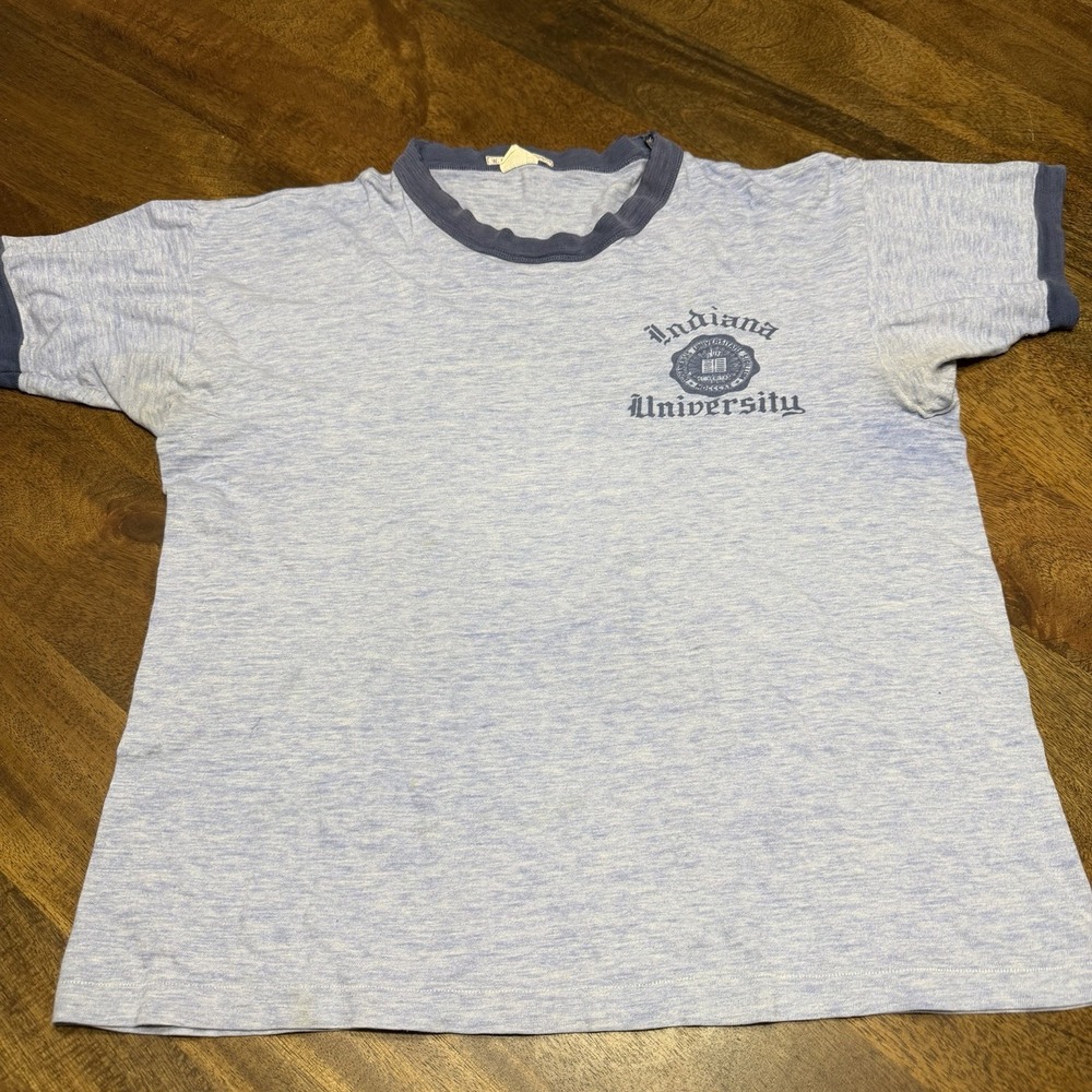 Vintage 60s Champion Products Indiana University Ringer T Shirt Large